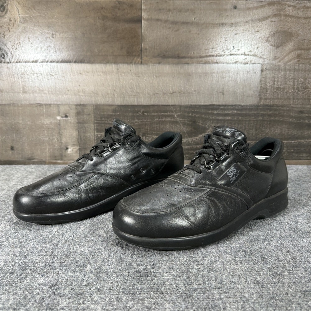SAS Time Out Shoes Mens 12 S Black Leather Tripad Comfort Oxford Walking Slim